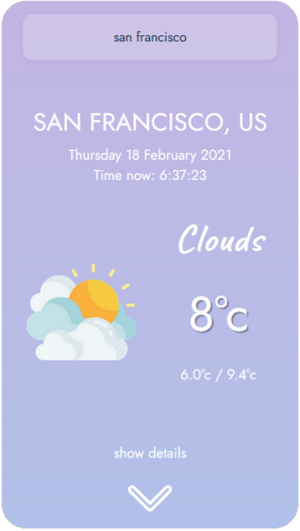 project section main - weather app